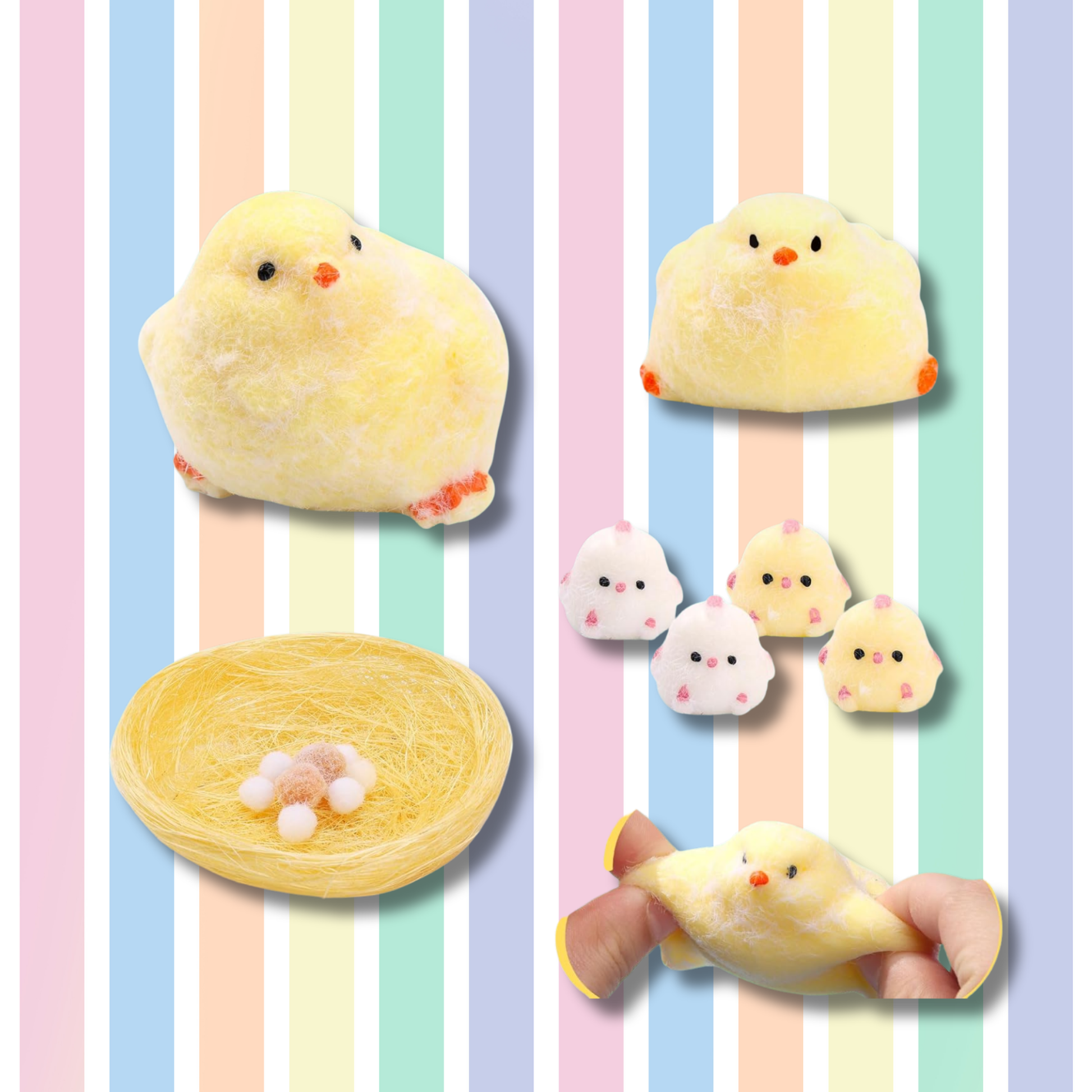 The Little Hatchlings Squishy Family (6-Piece Set) 🐣✨