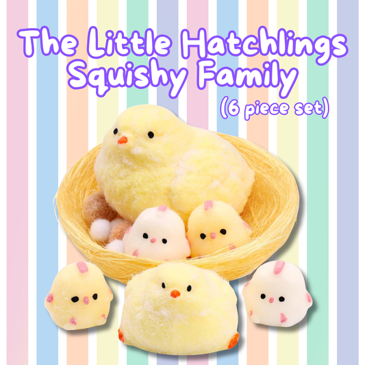 The Little Hatchlings Squishy Family (6-Piece Set) 🐣✨